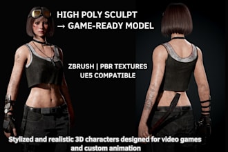 realistic 3d head model, sculpt 3d character, 3d game character, ue5, zbrush