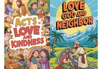 do christian children story book illustrations, bible illustration, picture book
