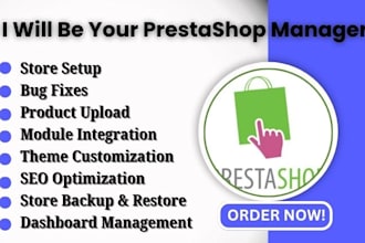 setup prestashop online store, prestashop product, listing, bug fix, rank SEO