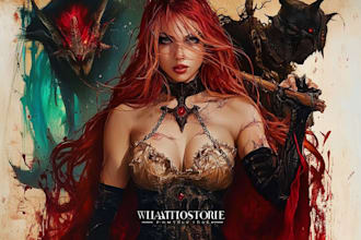 paint semi realistic fantasy art