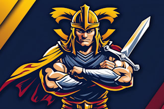 make unique warrior logo with source file in 24 hours