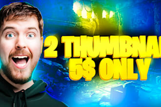 design 2 attractive youtube thumbnail