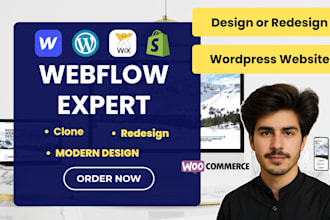 be your webflow expert, copy clone duplicate  website, redesign woocommerce