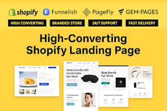 design converting shopify landing page in pagefly, gempages, funnelish and replo