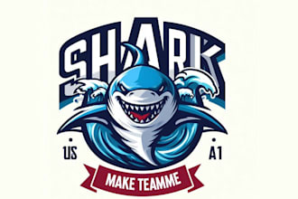 design high quality shark mascot logo with creative concepts