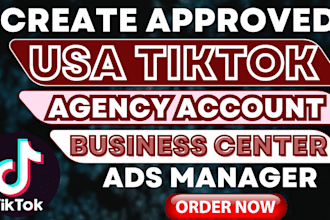 create tiktok ads manager agency tiktok ads tik tok ads for USA non residents