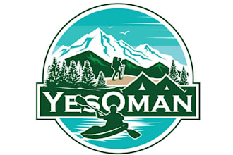 create a awesome vintage hiking logo with final working file