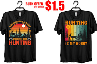 create bulk retro vintage typography custom t shirt design