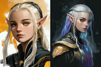 draw a fantasy character portrait for you