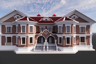 do 3d exterior architecture rendering, exterior design, home landscape design