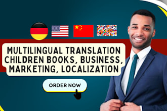 do multilingual translation children books, business, marketing, localization