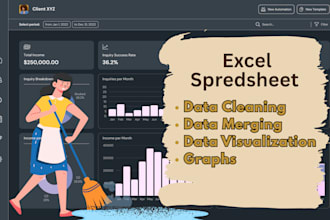 do data cleaning, format, excel graph, sort excel spreadsheet
