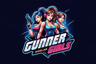 do leprechaun gunner girls esport mascot logo design
