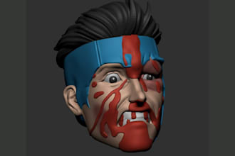 sculpt realistic 3d portrait, head bust, or character model for 3d printing