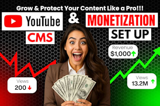set up your youtube cms, mcn full ownership and monetize your channel for growth