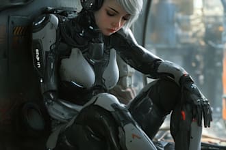 create fantasy, sci fi, character with hyperrealistic style