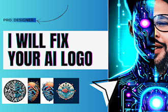 fix, correct, scale up, redraw your ai generated logo