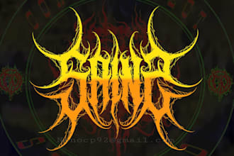 make a dark art logo, brutal, death metal band and horror