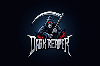 design outstanding  dark reaper mascot logo with express delivery
