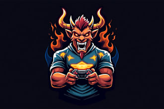 do awesome demon mascot logo design
