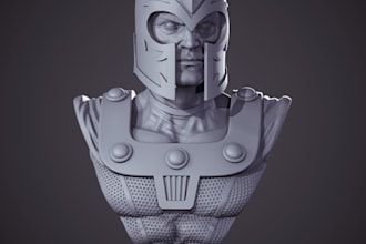 design comical figurine bust,stylized character headbust,2d to 3d,resin,3d print