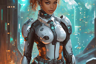 illustrate high quality fantasy sci fi character