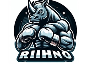 design high quality rhino mascot logo with creative concepts