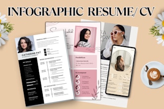 design infographic resumes, charts, visual cvs using canva