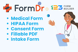 medical form, consent form, formdr, form dr, hipaa form, fillable pdf, 123form