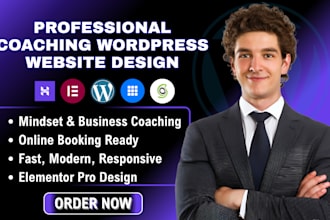 design a coaching wordpress website hosted on bluehost, siteground, or hostinger