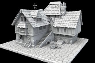 design 3d terrain sci fi,wargame environment,3d scenery stl tabletop 3d printing