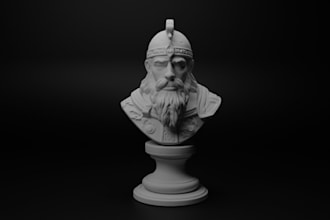 design historical 3d bust,medieval headbust,3d realistic,pic to stl,2d to 3d,3mf