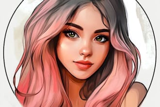 draw anime headshot portrait profile picture, icon, avatar