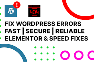 fix wordpress errors, debug wordpress, wordpress issues, or elementor problems