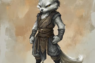 draw anime art style furry characters