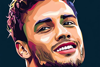 create a face into color vector art portrait