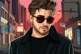 draw gta style vector cartoon portrait from your photo