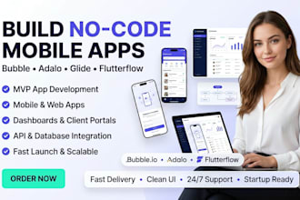 build no code app replit app loveable app adalo bubble io glide mvp mobile app