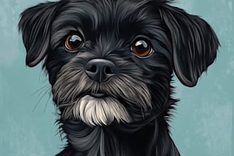 make disney pets portrait illustration in disney style