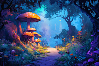 draw stunning fantasy landscape, background illustration