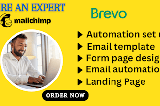 design mailchimp email template and email flows for brevo email marketing