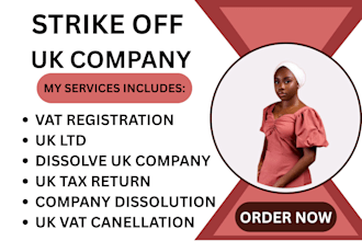 strike off dissolve or close uk ltd company and handle vat deregistration