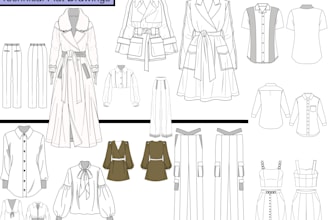 unique technical flat drawings