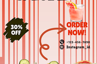 design aesthetic and professional food posters for your brand