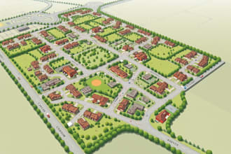 render your 2d site plan, master plan, and layout plan