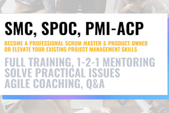 train you for agile project certifications and exams, coach on scrum practices