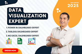 do create power bi dashboard, tableau, excel data visualization, and a dashboard