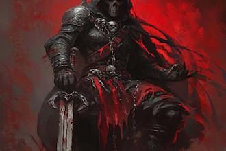 best dark fantasy horror character art in unique style