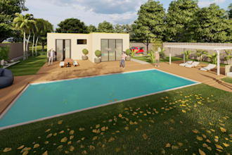 create landscape ,patio and courtyard
