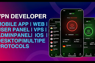 develop custom vpn app setup vps admin panel website admin panel vpn mobile app